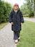 Long Lightweight Jacket with Hood & Faux Fur Lining, for Girls black - vertbaudet enfant 