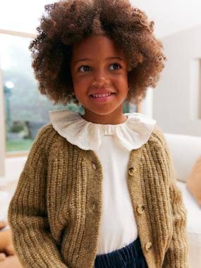 -Gilet fille en maille mousseuse 