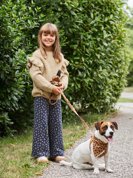 Frilly Cable Knit Jumper for Girls golden beige - vertbaudet enfant 