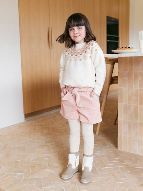 Zip-Up Faux-Fur Lined Boots for Girls taupe - vertbaudet enfant 