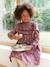 Dress in floral print flannel for girls plum - vertbaudet enfant 