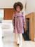 Dress in floral print flannel for girls plum - vertbaudet enfant 