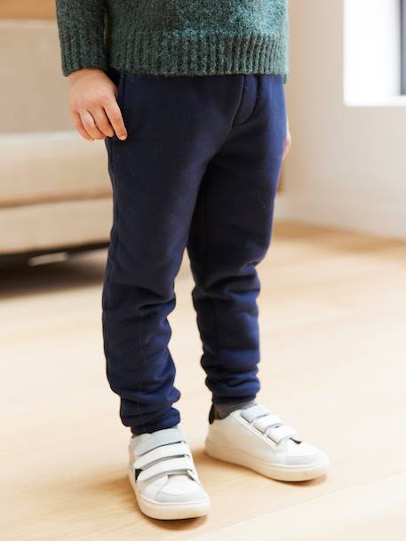 Pantalon jogging en molleton doublé sherpa garçon marine - vertbaudet enfant 