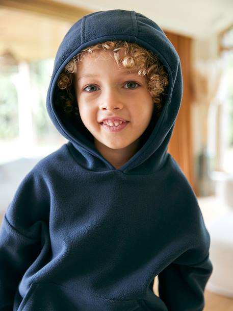 Hooded Fleece Sweatshirt for Boys slate blue - vertbaudet enfant 