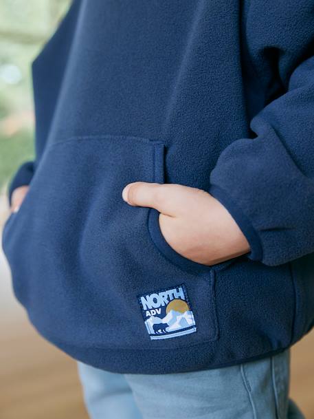 Hooded Fleece Sweatshirt for Boys slate blue - vertbaudet enfant 