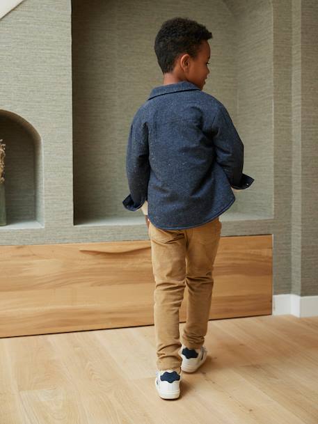 Pantalon slim velours garçon bordeaux+CAMEL - vertbaudet enfant 