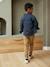 Slim Leg Corduroy Trousers for Boys bordeaux red+Tan - vertbaudet enfant 