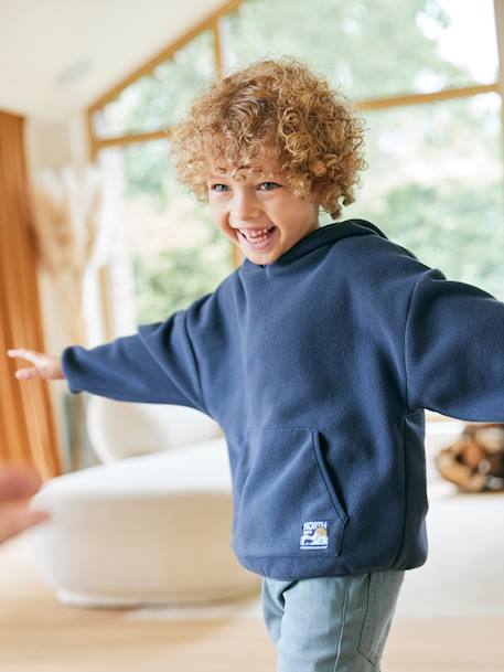 Hooded Fleece Sweatshirt for Boys slate blue - vertbaudet enfant 