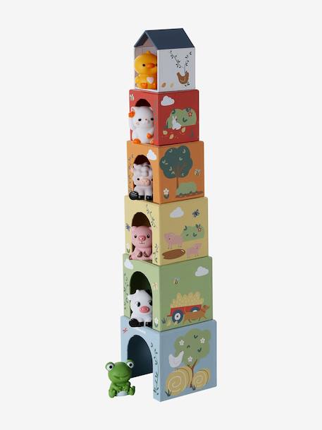 Cube Tower with Finger Puppets green - vertbaudet enfant 