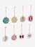 Lot de 10 boules de Noël en bois MOONY rouge imprimé - vertbaudet enfant 