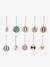 Lot de 10 boules de Noël en bois MOONY rouge imprimé - vertbaudet enfant 