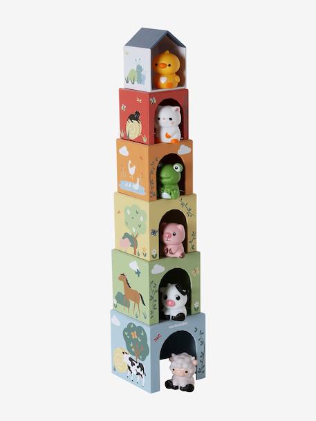 Cube Tower with Finger Puppets green - vertbaudet enfant 