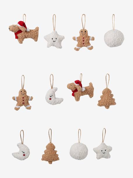 Lot 12 déco de Noël en sherpa beige - vertbaudet enfant 