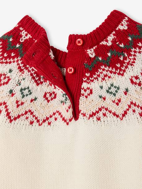 Knitted 2-Piece Christmas Set: Jumpsuit + Socks ecru - vertbaudet enfant 
