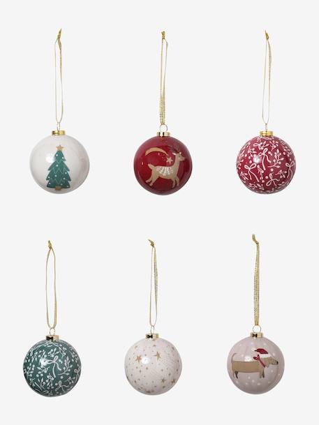 Set of 6 3D Christmas Baubles printed red - vertbaudet enfant 