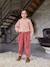 Loose-Fit Corduroy Trousers for Girls chocolate+old rose - vertbaudet enfant 