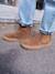 Leather Boots with Elastic & Zip, for Girls camel+gold+navy blue - vertbaudet enfant 
