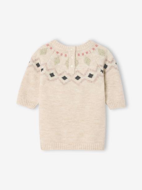 Baby dress in jacquard knit vanilla - vertbaudet enfant 