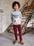 Slim Leg Corduroy Trousers for Boys bordeaux red+Tan - vertbaudet enfant 