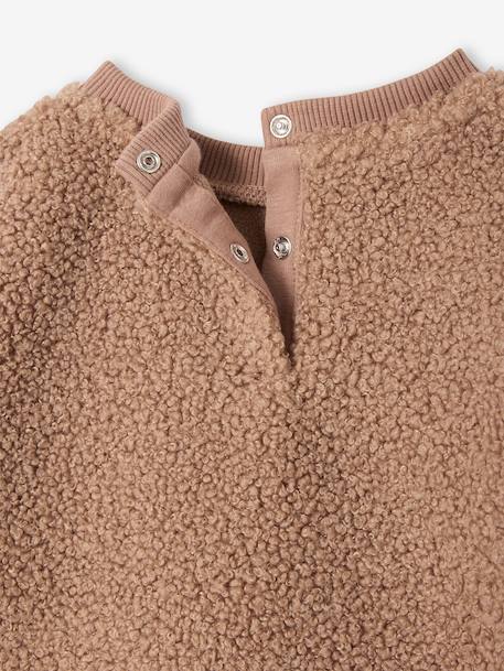 Sherpa sweatshirt for babies green+pecan nut - vertbaudet enfant 