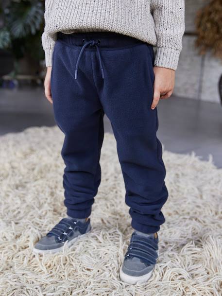 Fleece Joggers for Boys navy blue - vertbaudet enfant 