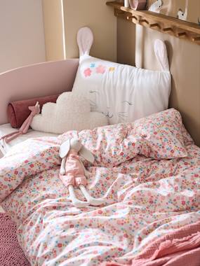 -Parure housse de couette enfant et taie d'oreiller LAPIN ROMANTIQUE