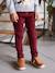 Slim Leg Corduroy Trousers for Boys bordeaux red+Tan - vertbaudet enfant 