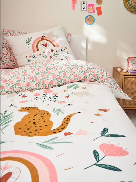 Parure housse de couette enfant et taie d'oreiller LATINO VIBES, avec coton recyclé multicolore - vertbaudet enfant 