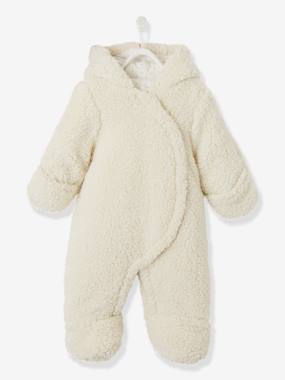 Baby-Outerwear-Snowsuits-Padded Pramsuit, Plush Look, for Babies