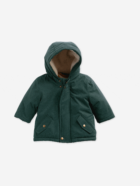 3-in-1 Parka with Removable Sherpa Jacket fir green - vertbaudet enfant 