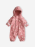 Combinaison de pluie imprimée à capuche bébé doublée polaire vieux rose - vertbaudet enfant 