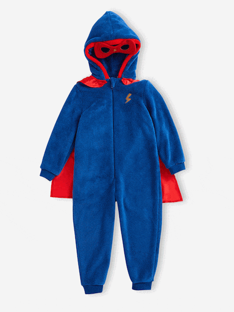 Superhero sleepsuit pyjamas: detachable cape + mask royal blue - vertbaudet enfant 