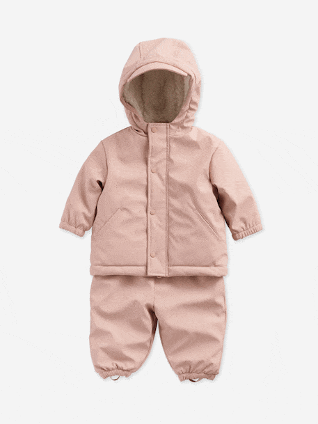 Raincoat + Rain Dungarees Combo for Babies rosy - vertbaudet enfant 