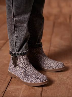 -Boots enfant fille cuir zippées