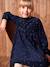 Girl's printed velvet dress navy blue+tomato red - vertbaudet enfant 