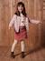 Buttoned Corduroy Skirt with Fancy Bow navy blue+old rose - vertbaudet enfant 