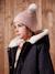 Manteau fille à capuche drap de laine anthracite+beige chiné - vertbaudet enfant 