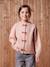 Girl's fancy cardigan with velvet bow anthracite+rosy - vertbaudet enfant 