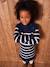 Knitted Striped Dress for Girls ecru+navy blue - vertbaudet enfant 