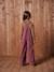 Wide-Leg Fleece-Effect Corduroy Dungarees for Girls fir green+mauve - vertbaudet enfant 