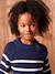 Knitted Striped Dress for Girls ecru+navy blue - vertbaudet enfant 
