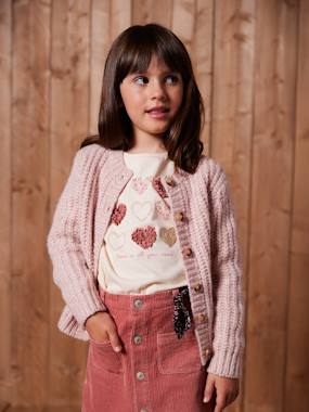 -Gilet fille loose maille mousseuse 