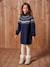 Robe jacquard en tricot fille écru+marine - vertbaudet enfant 