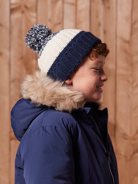 Colourblock Beanie + Snood + Gloves Set for Boys night blue - vertbaudet enfant 