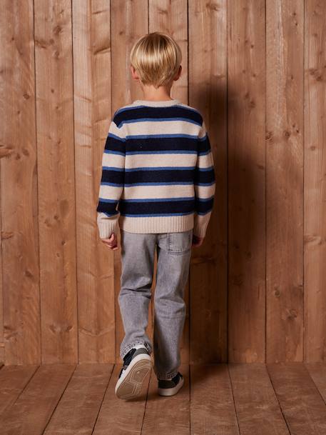 Fluffy Jumper for Boys marl white - vertbaudet enfant 