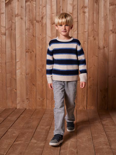 Fluffy Jumper for Boys marl white - vertbaudet enfant 