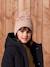 Embroidered set for girls: beanie + snood + open knit mittens/gloves golden beige - vertbaudet enfant 