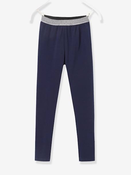 Legging fille ceinture irisée Basics gris chiné+MARINE GRISE+NOIR+vert sauge+vieux rose - vertbaudet enfant 
