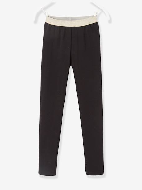 Legging fille ceinture irisée Basics gris chiné+MARINE GRISE+NOIR+vert sauge+vieux rose - vertbaudet enfant 