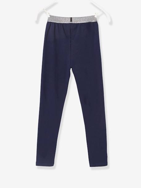 Legging fille ceinture irisée Basics gris chiné+MARINE GRISE+NOIR+vert sauge+vieux rose - vertbaudet enfant 